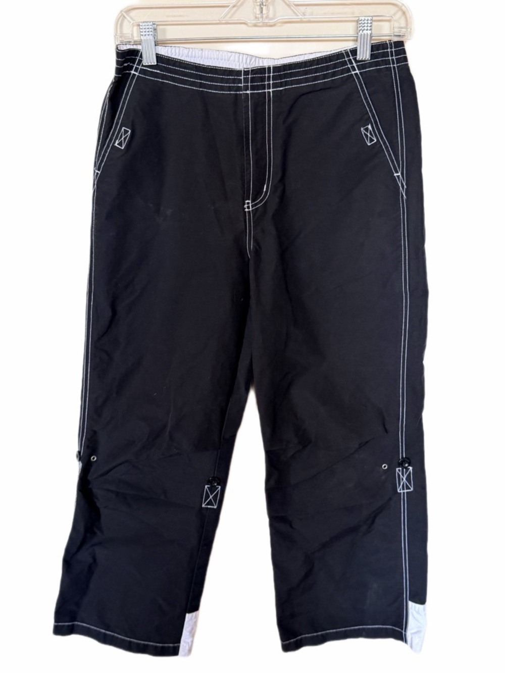 Y2K athletic cropped capri black pants S
